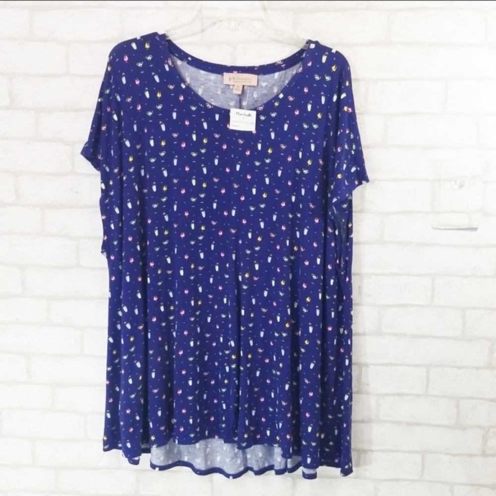Philosophy drink print top size 3x - Picture 1 of 8